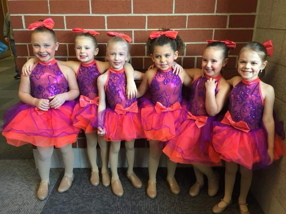 Group of girls dressed up for Spring Dance Showcase
